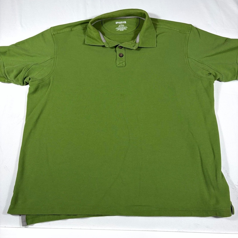 Duluth Trading Co. Polo Shirt Men's XL Green Stretch Side Slit Golf Performance